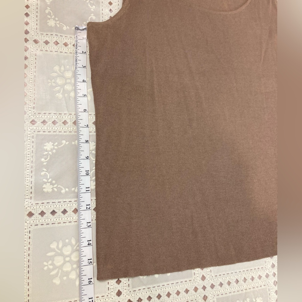 Peruvian Connection Women's Brown Fitted Sleeveless Tank Top Size XL NWT - Picture 9 of 10